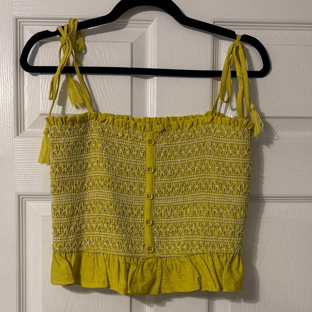 Lost + Wander Smocked Crop Top